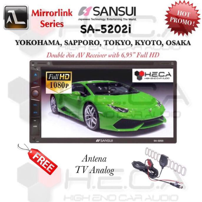SANSUI SA-5202i FULL HD SA5202i MKV Tape TV Mobil Double din Head Unit