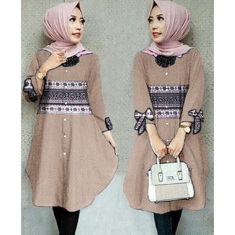 LF dn Tunik batik cream