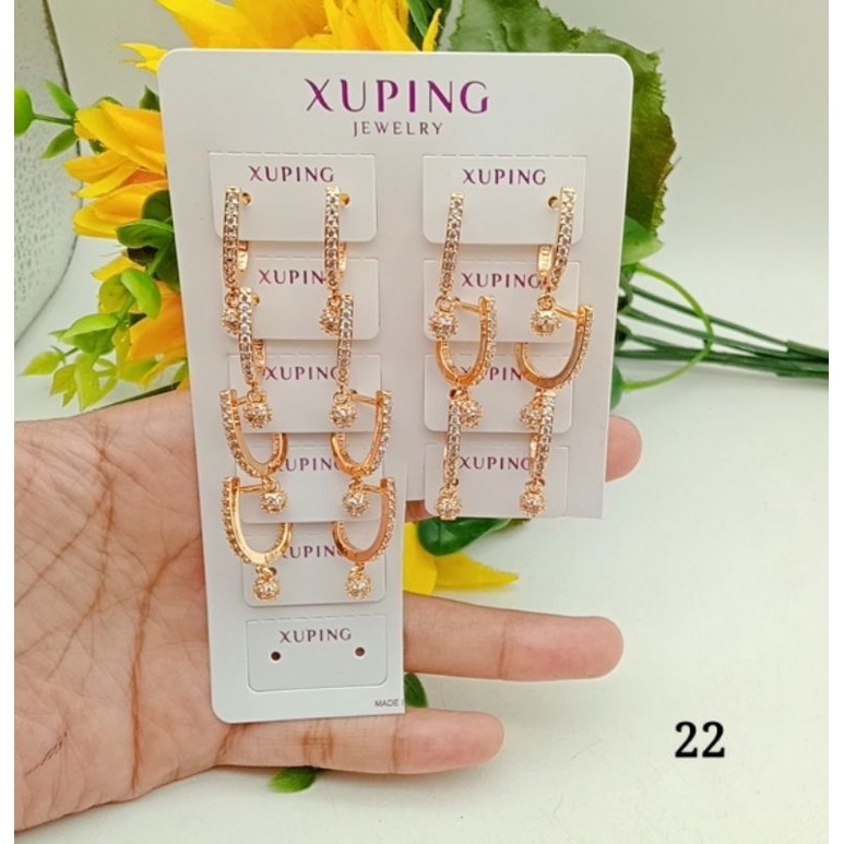 Anting lapis emas model bola terlucu