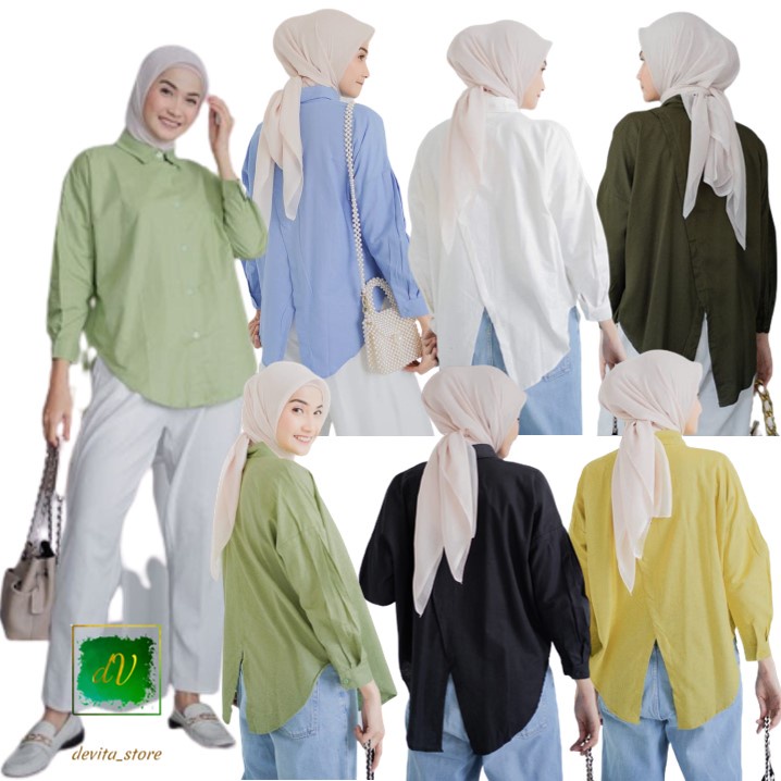 Kemeja Wanita Oversize / Nelka Linen Shirt