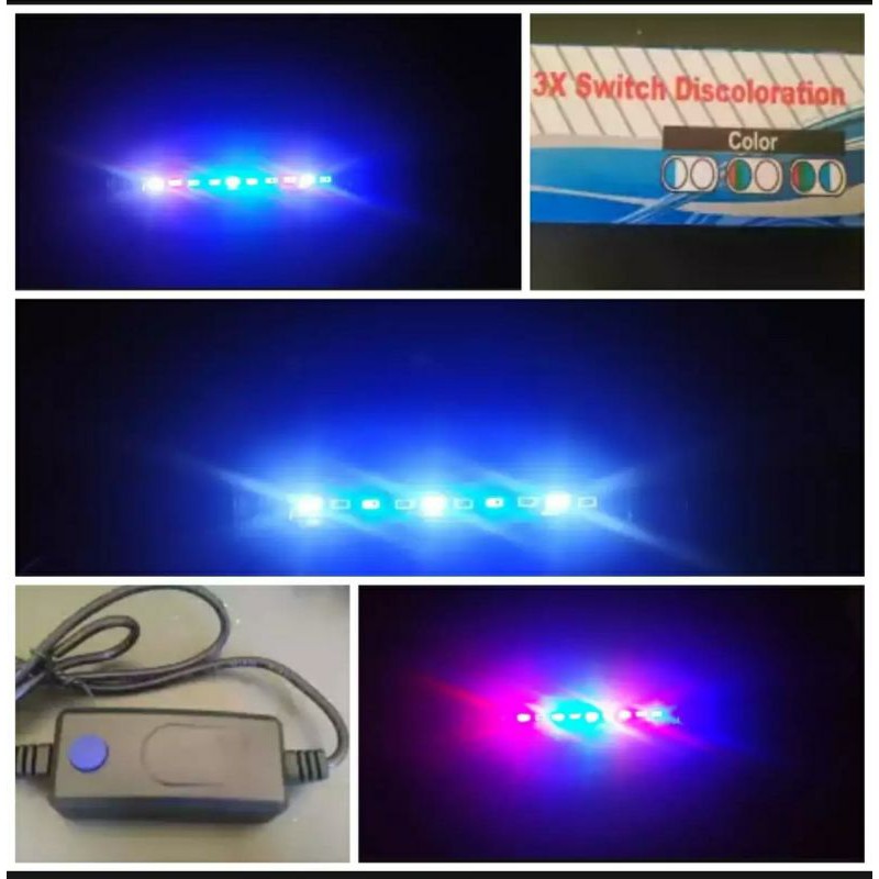 Lampu aquarium 20 cm bisa berubah warna (3 Mode)