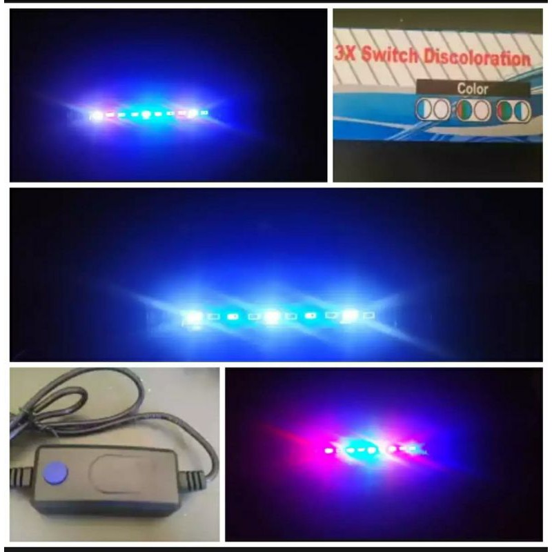 Lampu aquarium 20 cm bisa berubah warna (3 Mode)