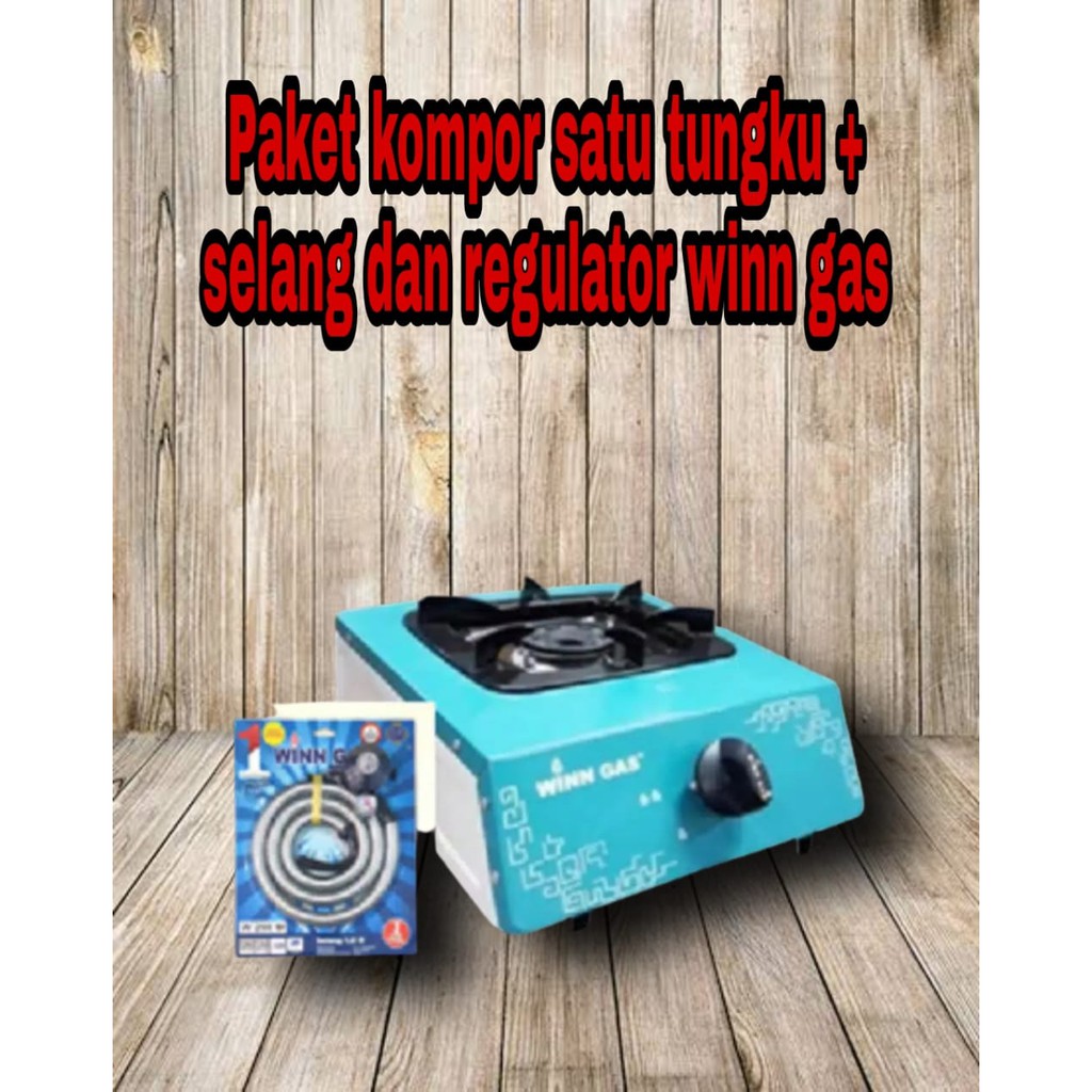 BUY 1 GET 1 Kompor Gas 1 tungku + Selang Gas dan Regulator Winn Gas