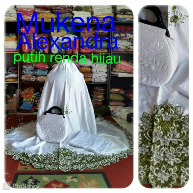 MUKENA ALEXANDRA SERI PUTIH | MUKENA SEMI SUTRA DOVE  VELVET