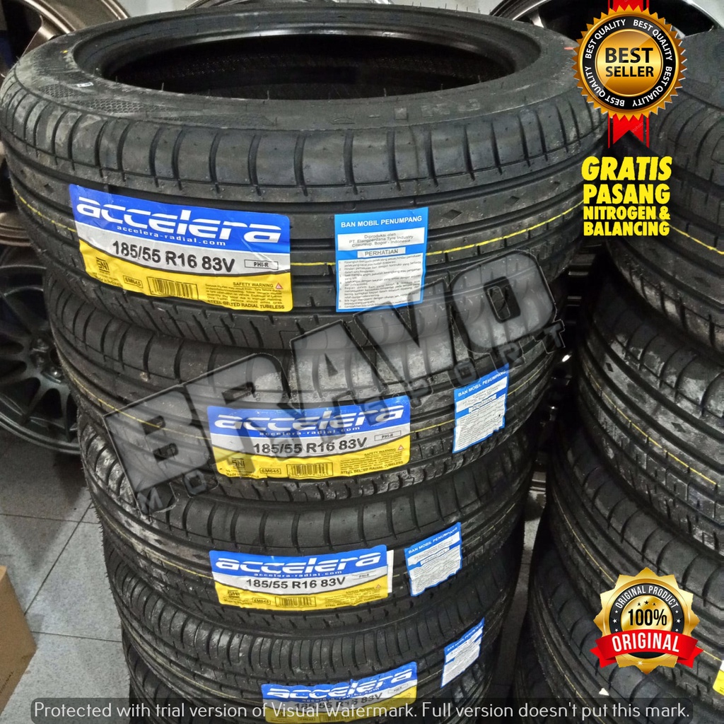 BAN MOBIL R16 185 55 BAN TUBLES ACCELERA 185 55 R16 PHI-R MURAH AWET