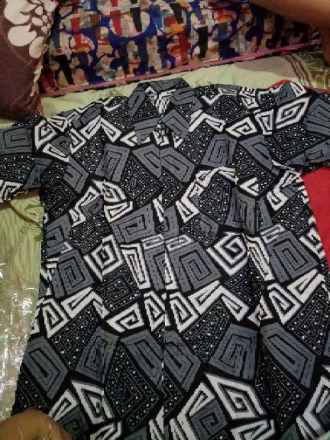 Bswart Batik Hrb026 Kenongo Hem Pendek Anjani Biru Pekalongan M L Xl Batik Pria Murah Modern Grosir