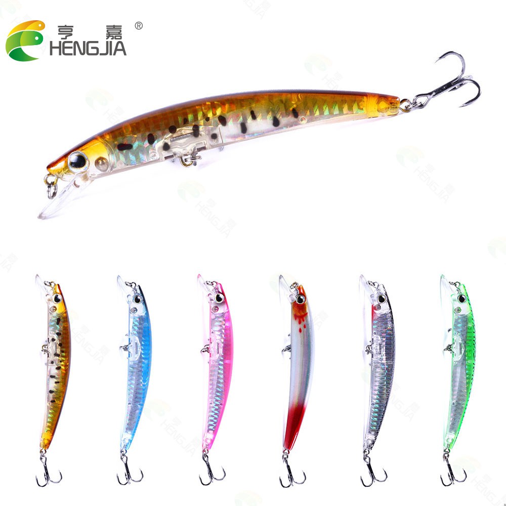 HENGJIA NEW 1PCS Floating Minnow Fishing Lure Umpan Pancing Swimbait Ikan Bass Bait Kail Tackle 14g 12cm
