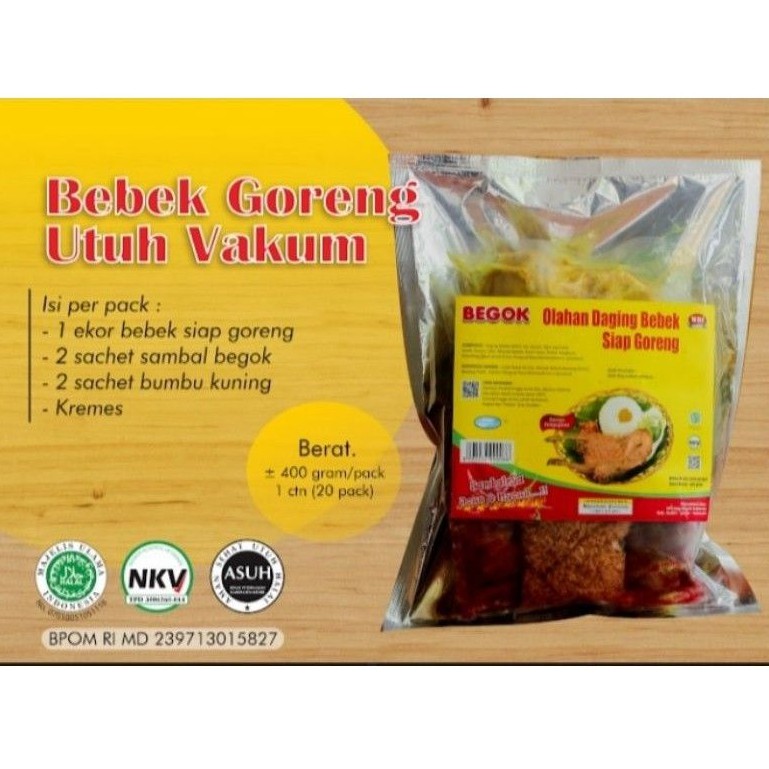 

BEBEK GORENG 1 EKOR UTUH BEGOK MUDA PREMIUM Siap GORENG EMPUK LUNAK PRESTO + BONUS 2 SAMBAL SETAN + 2 BUMBU BEBEK + KREMES