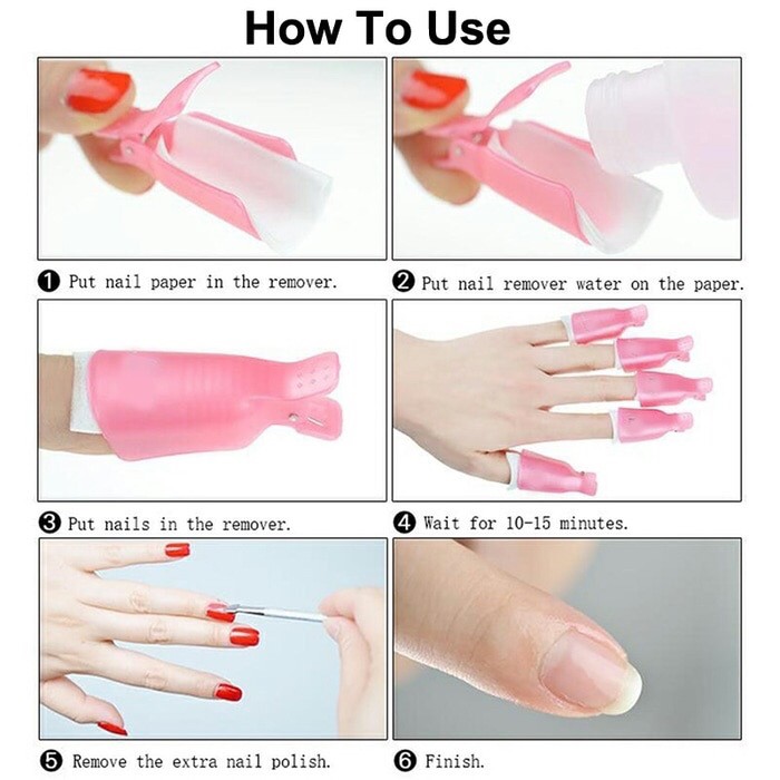 Soal off clip gel polish nail art remover KLIP JEPIT KUKU PEMBERSIH KUTEK GEL SOAK OFF CLIP NAIL REMOVER 10 PCS