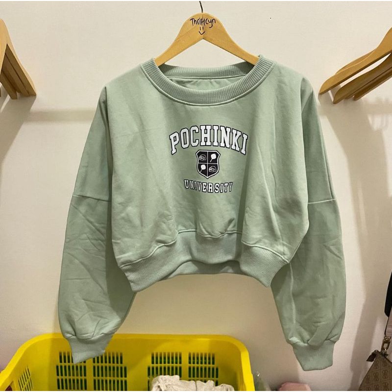 CREWNECK SWEATER CROP | POCHINKI SWEATER CROOPE | BAHAN FLEECE