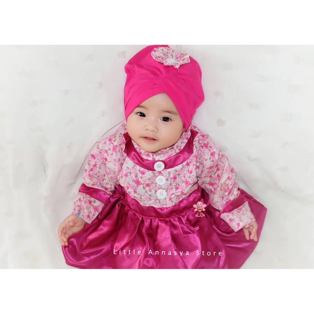 Gamis Anak Usia 6bln 1thn Baju  Muslim  Bayi  Perempuan  