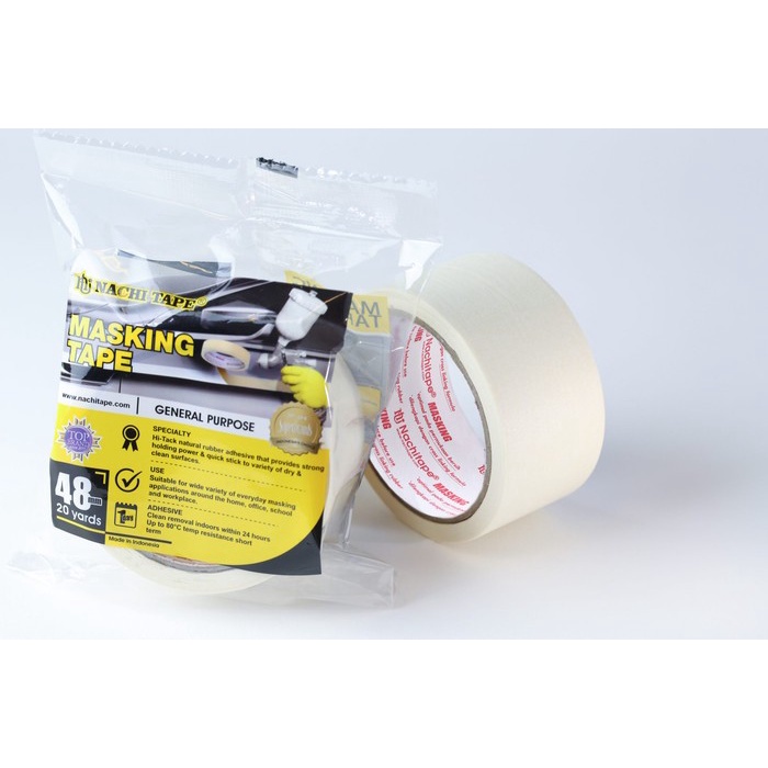 

Lakban Isolasi Kertas Nachi Masking Tape 48 mm / 2 Inch x 20 Yard / 48mm / 2x20