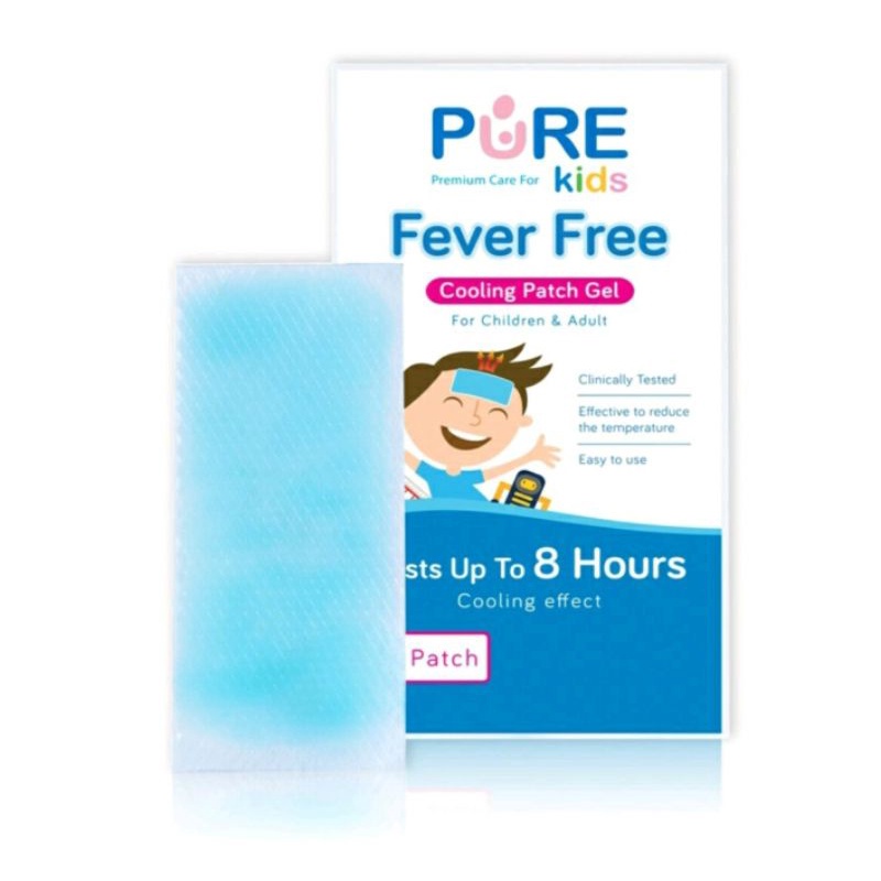 Bye Bye Fever Bayi Anak | Pure Baby Kids Fever Free Cooling Patch Gel Plester Kompres Penurun Demam Bayi