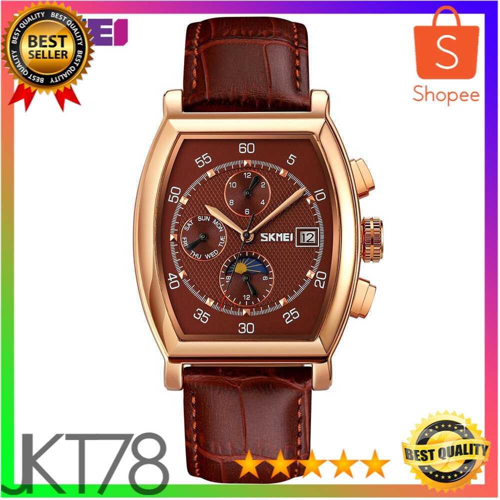 SKMEI Jam Tangan Analog Pria Strap Kulit - 9247