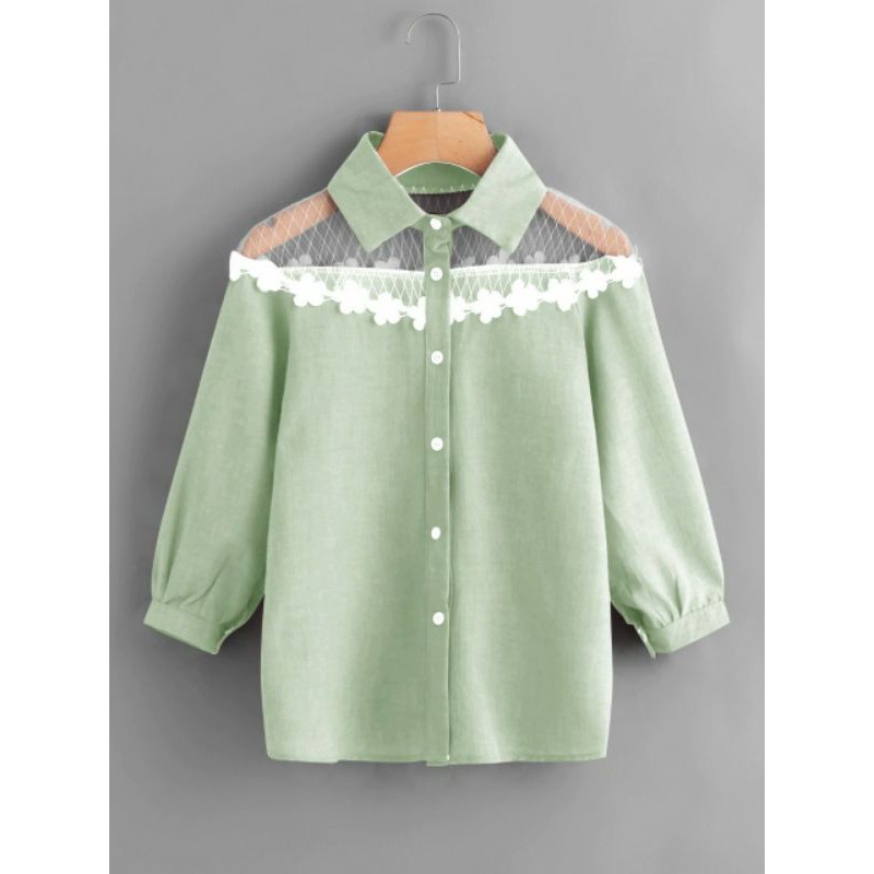 BlOuse renda bunga wanita