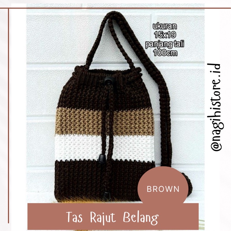 ✨NAGIHI✨ Tas Rajut Serut Mini Polos /Sling bag mini / Tas Selempang Rajut Hp/ TAS RAJUT ALA KOREA