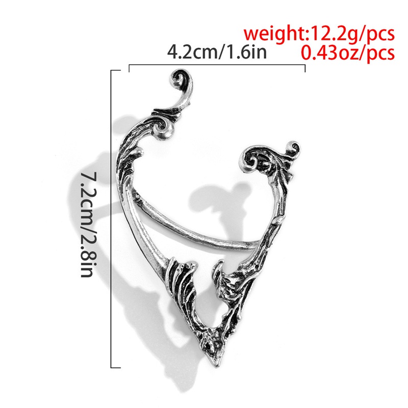 Fancyqube 1pc Anting Klip Telinga Tanpa Tindik Warna Silver Gaya Punk Untuk Wanita