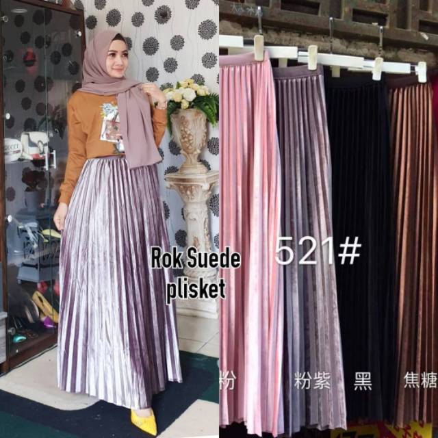 Rok Suede plisket