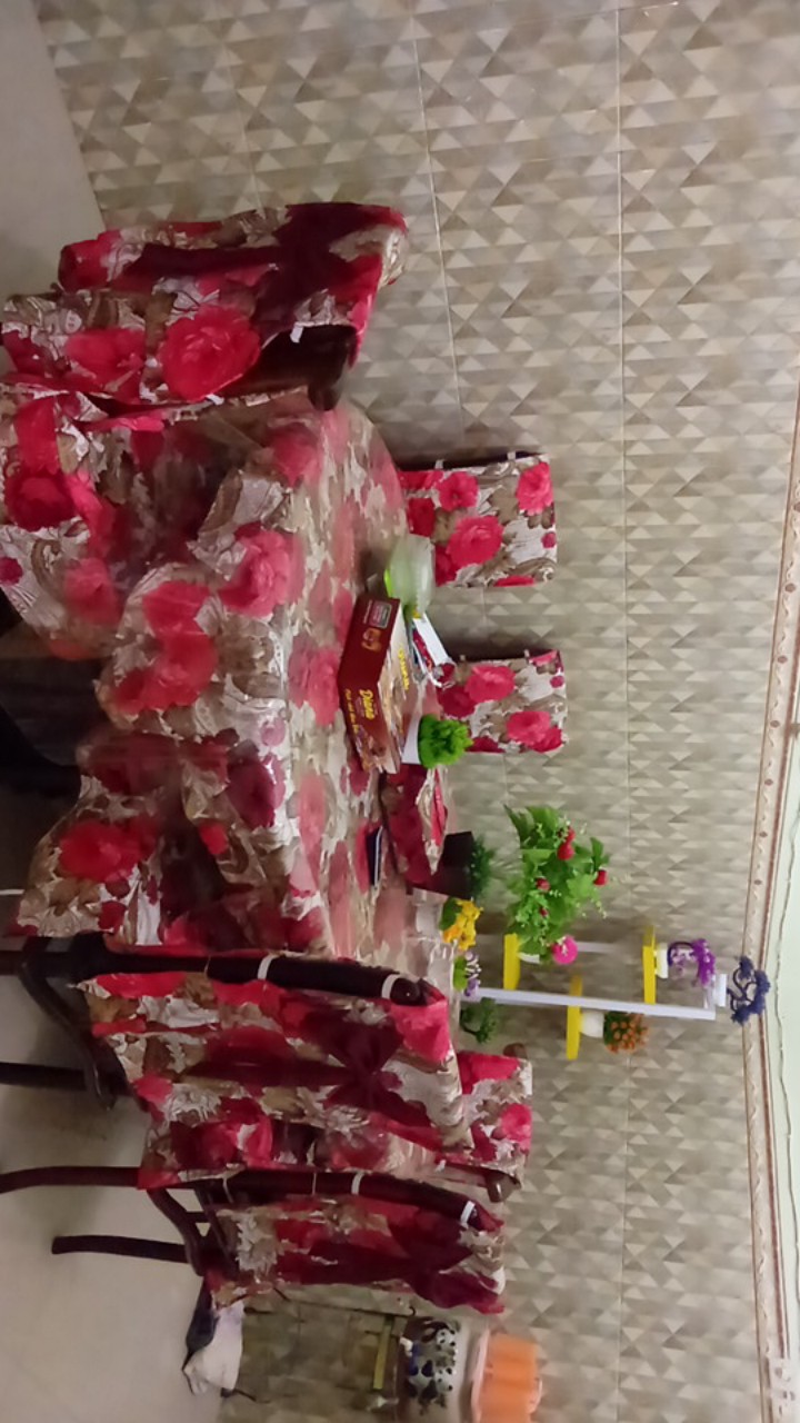 Set Meja Makan Dan Cover Kursi 6 Unyuk