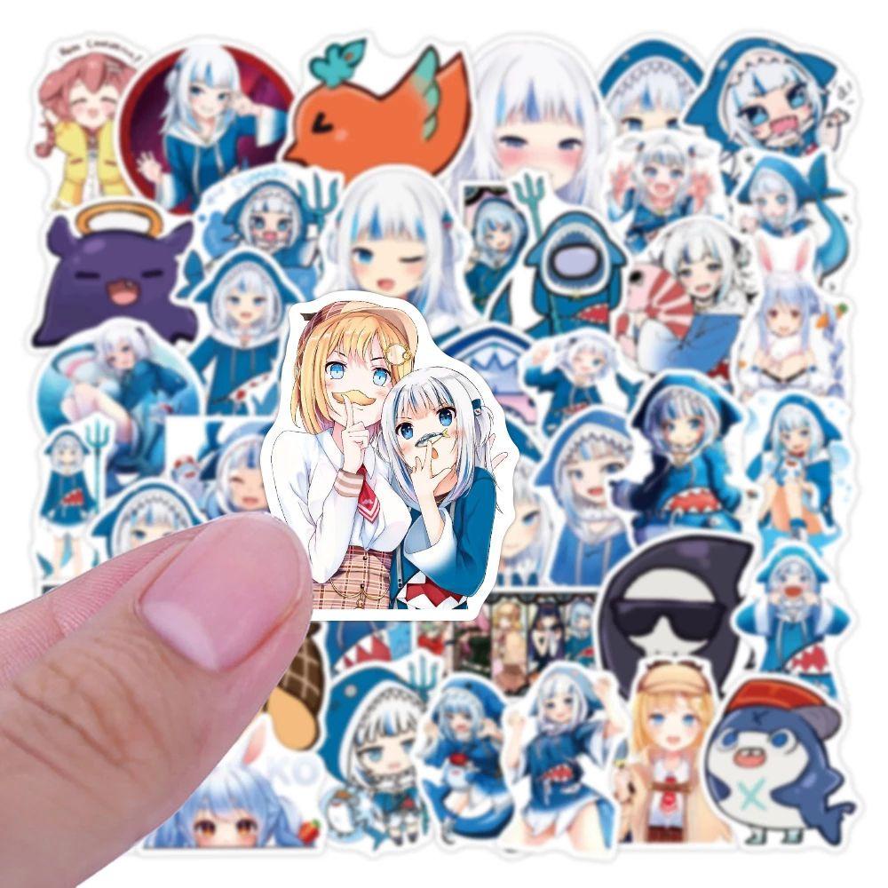 Lanfy Hololive Vtuber Stiker Hadiah Kawaii Lucu Gitar Dekorasi Stiker DIY Scrapbooking Self-Adhesive Alat Tulis Stiker Ponsel Dekorasi Anime Stiker