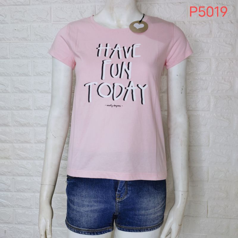 NEW T-Shirt NINETY DEGRESS By LOGO JEANS Wanita AP5019 AP104RJK