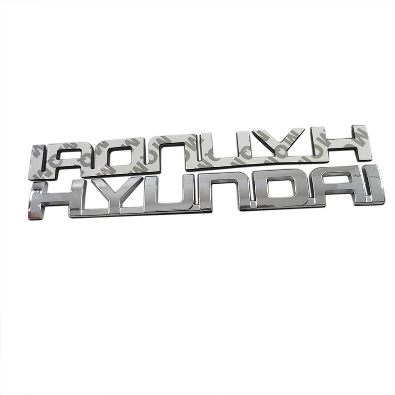 1pc Stiker Emblem Logo HYUNDAI Bahan ABS Krom Untuk Bagasi Belakang Mobil HYUNDAI
