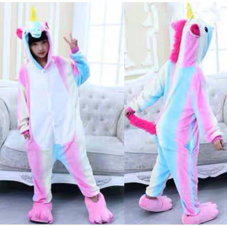 READY STOCK JAKARTA BAJU ANAK KOSTUM ONESIE UNICORN LOLIPOP KUDA PONY ONESIE KUGURUMI PIYAMA COSPLAY