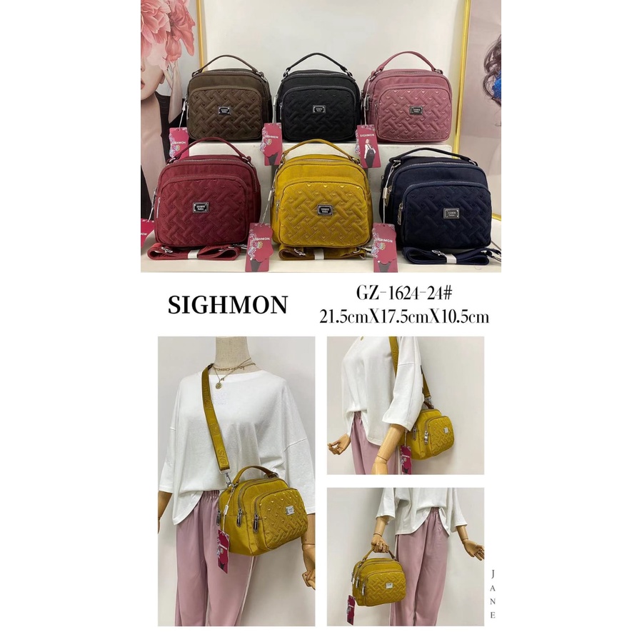 NEWW  Tas Slempang 2in1 Wanita Import SIGHMON - 1624-24