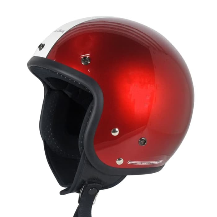 Cargloss Retro Howard Smith Helm Half Face - Deep Red Met - Size M