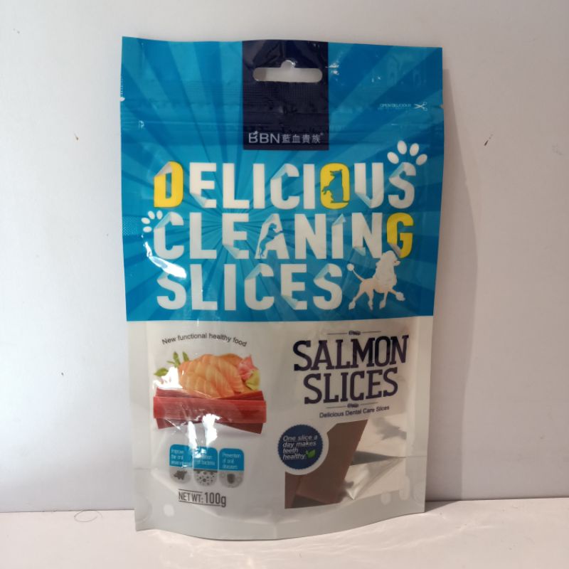 BBN Snack Anjing Delicious Salmon Slices 100 Gr