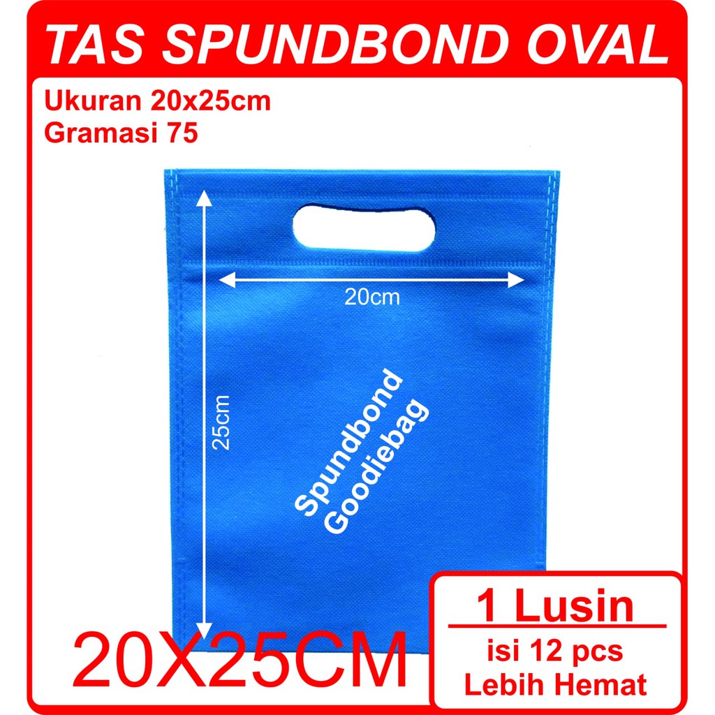 

Kodi Goodie Bag Spunbond Oval Warna Biru 20cm x 25cm / Tas Souvenir