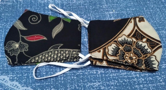 Masker Kain Batik Anak 3 Ply Headloop Dan Earloop