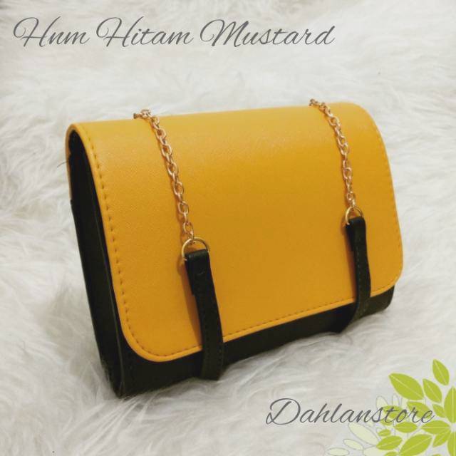 Sale!! HnM Kombi Black Mustard / Hitam Kuning Tas Fashion H&M Grosir