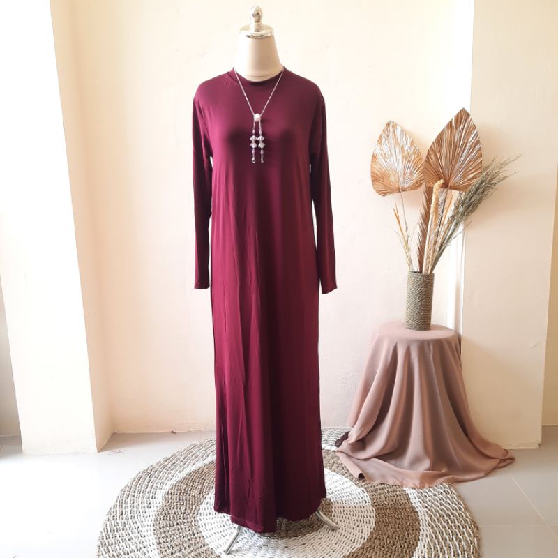 Manset Gamis Inner Dress Polos Spandek Balon dan Kaos Rayon