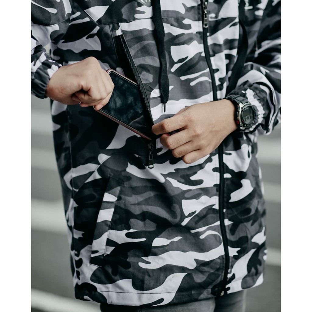 Jaket Camo Loreng Rain Drops Hoodie Zipper Terbaru