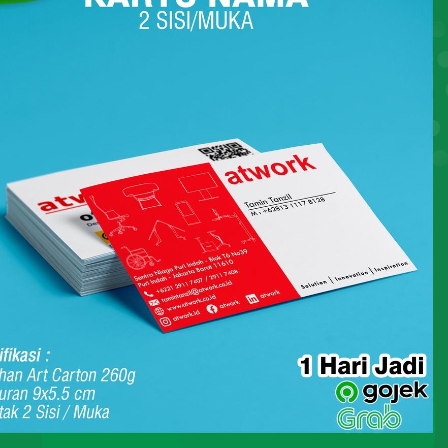 

Best! Cetak Kartu Nama Langsung Jadi 2 Muka / Name Card / Business Card / Kartu Nama Bolak Balik Tanpa Laminasi