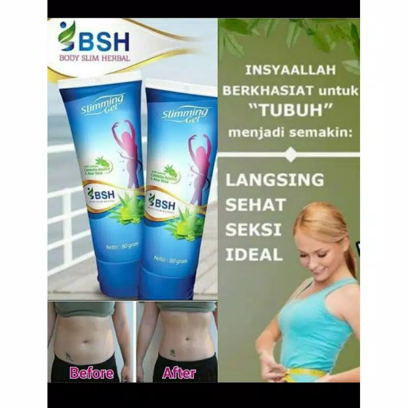 [ bisa COD] ~ PENURUN BERAT BADAN BSH SLIMMING GEL PEMBAKAR LEMAK PERUT