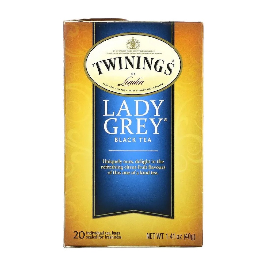 Twinings of London Lady Grey Black tea Citrus Fruit flavor 20s x 2gr