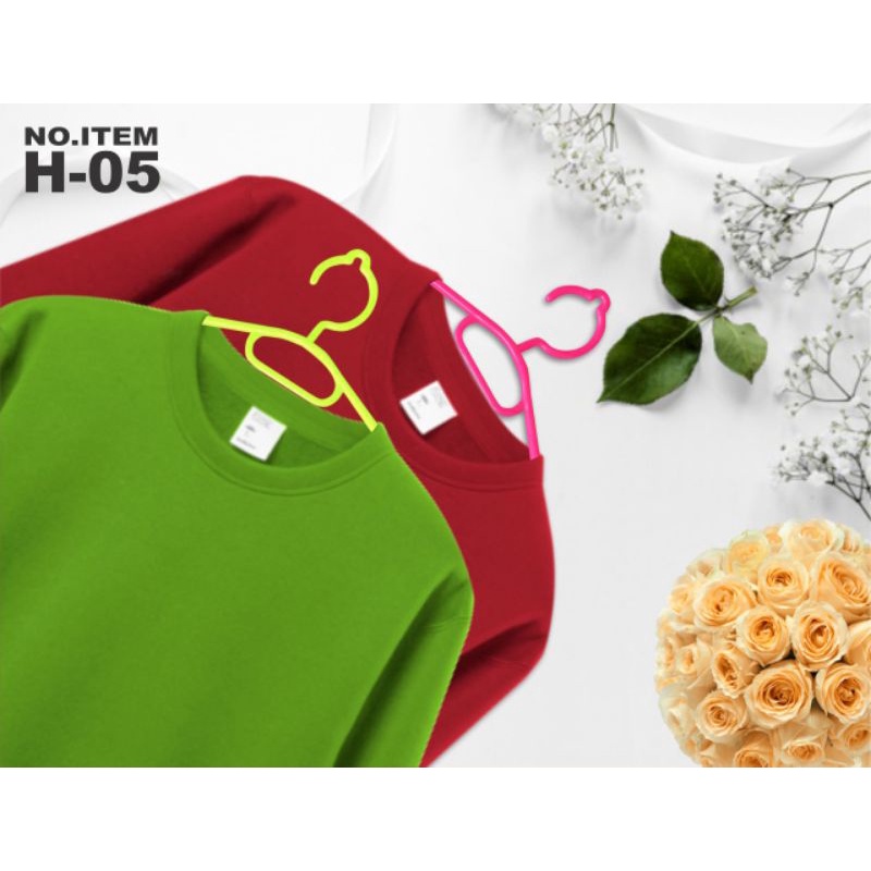 HANGER BAJU DEWASA CASTOK PLASTIK GANTUNGAN BAJU ISI 6 PCS H05