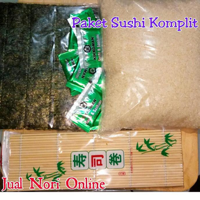 

ENAK Paket Sushi hemat , Beras nori roller dan kikkoman sachet . hemat BANYAK RASA