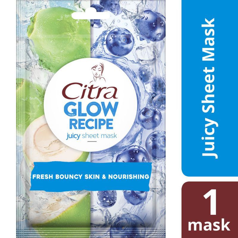 Masker Citra Glow Recipe Coconut Water & Bluberry