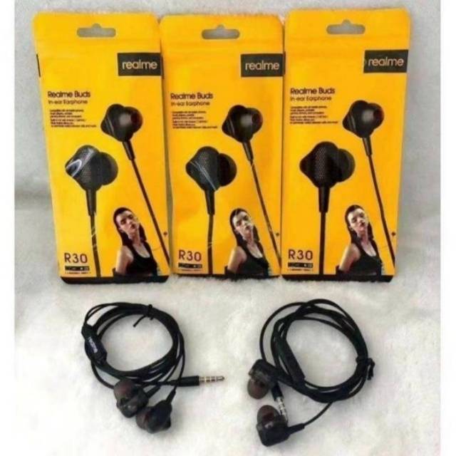 HEADSET HANDSFREE REALME R30 BUDS ORIGINAL SUPER BASS HIGH QUALITY