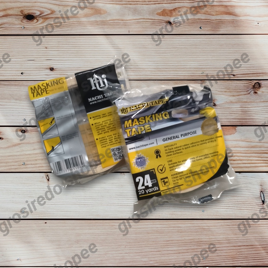 

Lakban Kertas 1 inch Masking Tape merk Nachi ukuran 24MM Isolasi
