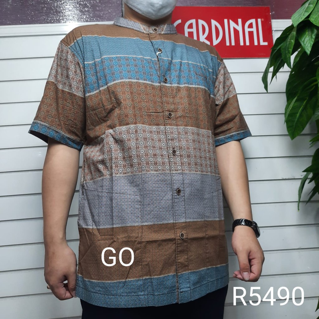 gos  2XL BIG SIZE CARDINAL KEMEJA KOKO Taqwa Pakaian Pria Original Baju Muslim Jumbo Lengan Pendek