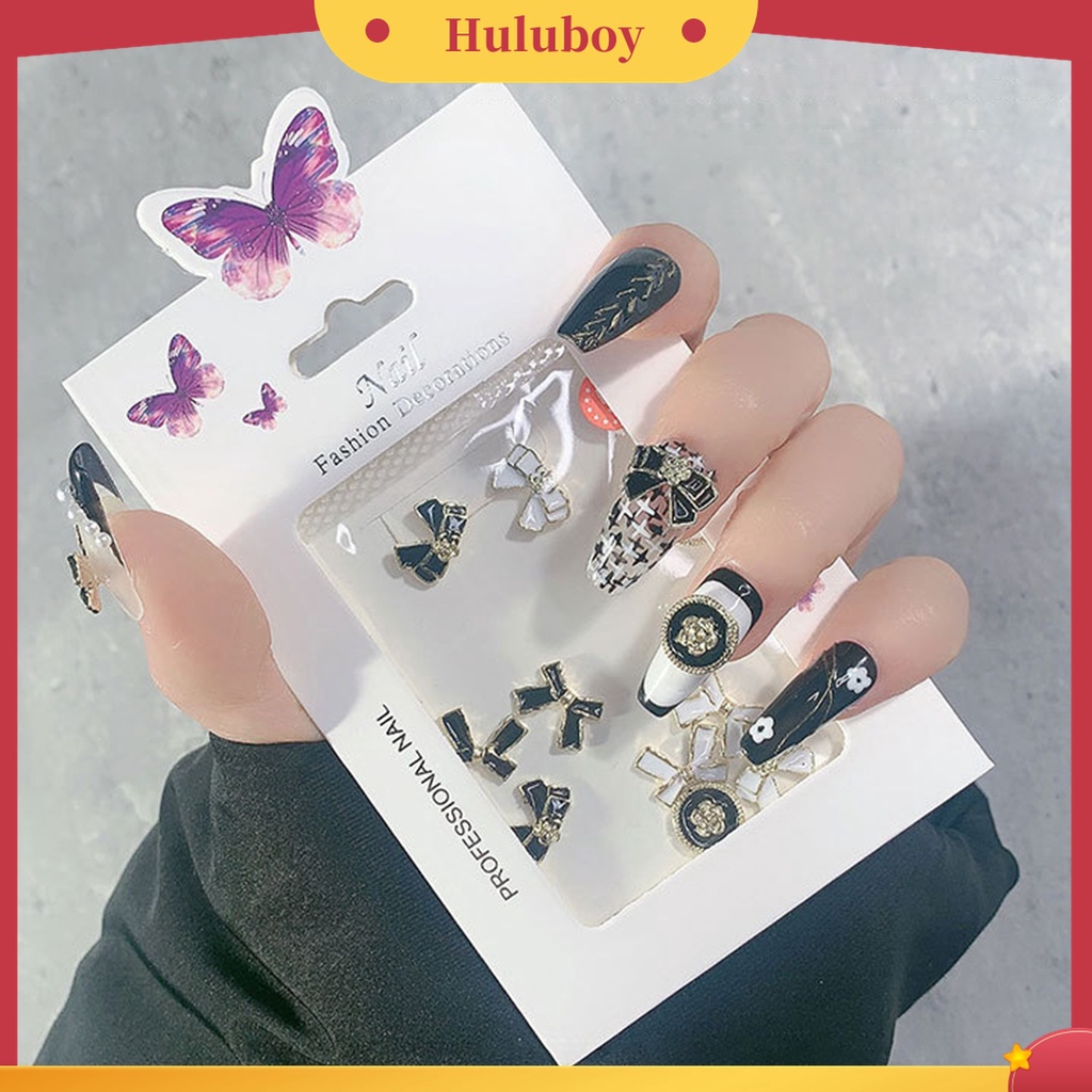 Huluboy Huluboy♡ 1 Kantong Ornamen Pita Aurora Coating AB Coating Bahan Alloy Aneka Bentuk Untuk Dekorasi Nail Art Wanita