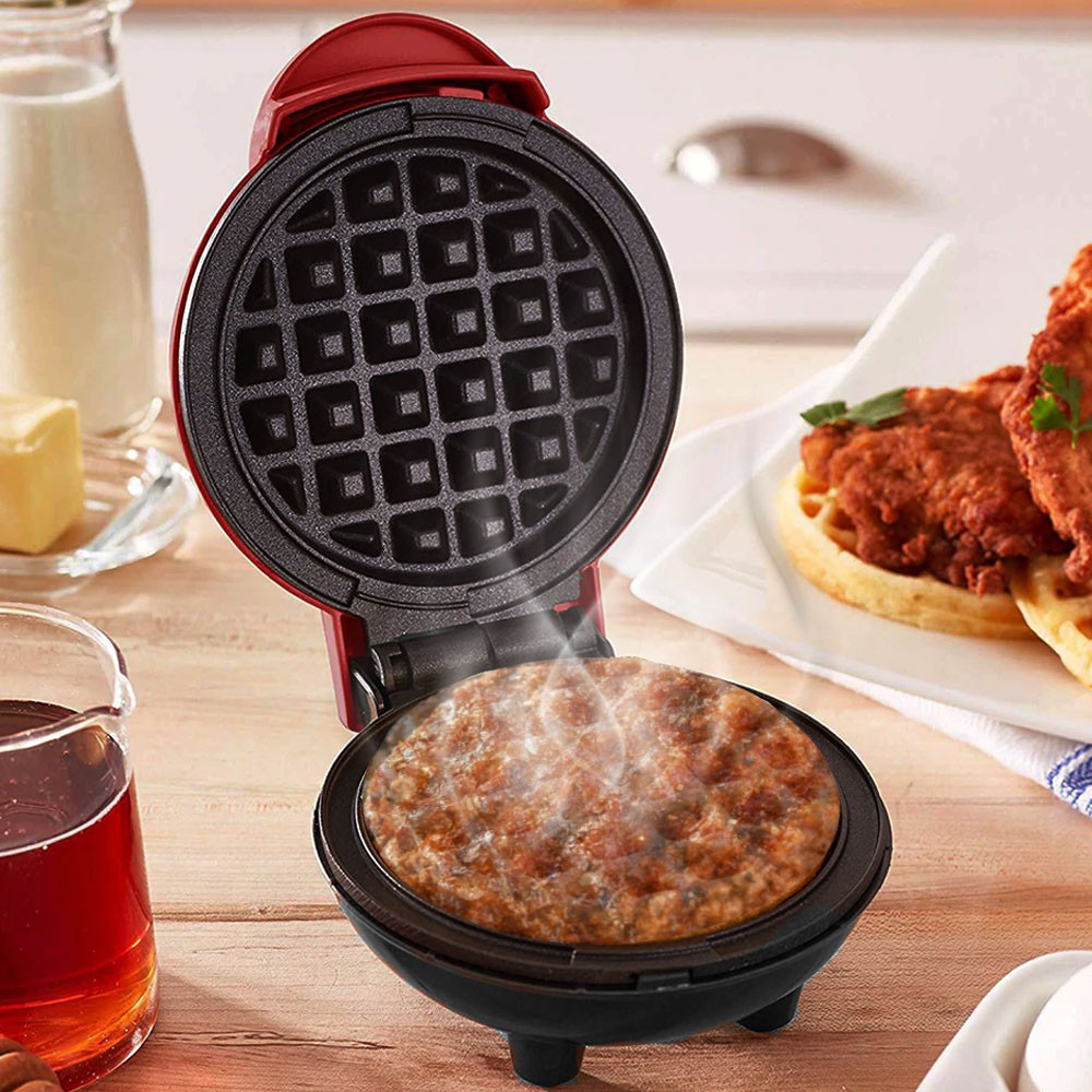 Mini Maker Waffle Pembuat Waffle, Pancake, Kentang, Paninis, Pizza