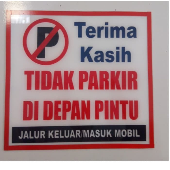 

A401Xjex Papan Nama Akrilik Dilarang Parkir 30X30Cm Tepian Fosfor D501Cnf