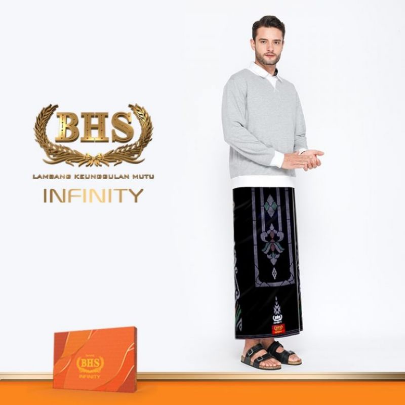 Sarung BHS Infinity Gold Motif PKE Hitam Hijau 01