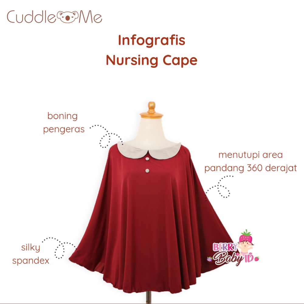 Cuddle Me Baju Apron Menyusui Nursing Cape CuddleMe CME019 Berry Mart