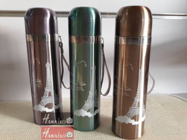 ( Medan ) HANAISO Thermos Kopi Cup Paris Mickey 500ml - Termos Air Panas Stainless Steel